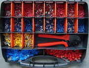 Range of terminals with crimping pliers
