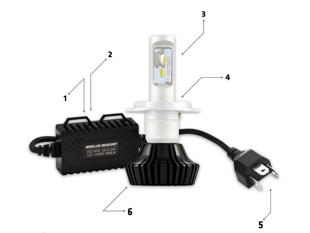 2x ampoules H1 LED 6000K