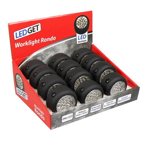 PACK 12x LEDGET RONDO magnet/hook 3xAA included