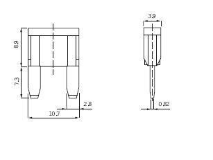 5x MINI FUSES 4A PINK