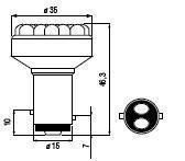 2x BAY15D 30LED RED 12V Bulbs 3394