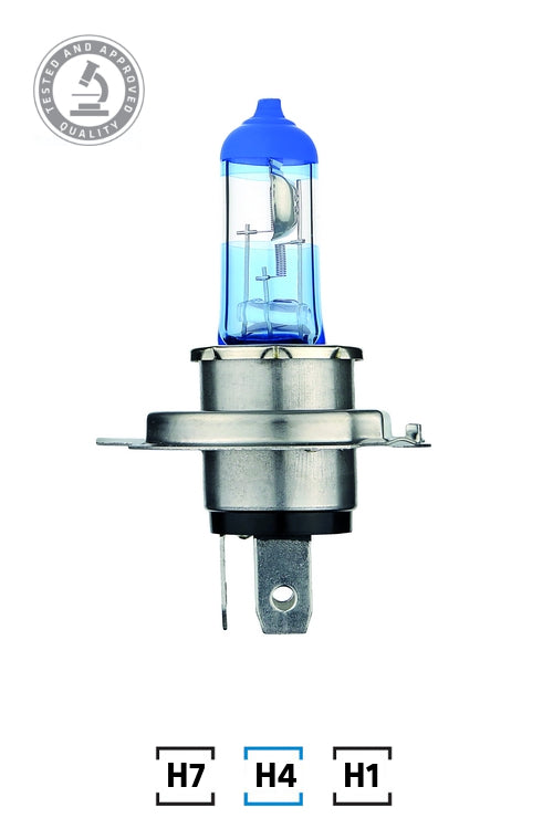 PACK H4 SUPER WHITE 60/55W P43t 12V - 2 AMPOULES