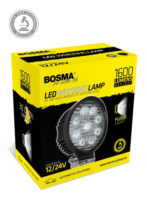 Projecteur LED 30° Rond 27W pour Chariot Elévateur 12/24V