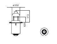 Ampoule PX13.5s 6V 2.4W HALOGENE