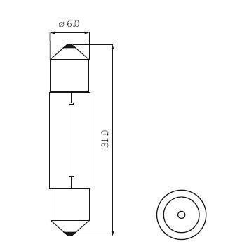SV5.5 5W 6X31 24V Festoon Bulb