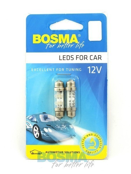 2x C5W SV8.5 10X36 4x WHITE LED Festoon Bulbs 12V