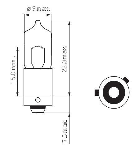 H6W BAX9s 6W 12V LONGLIFE Bulb