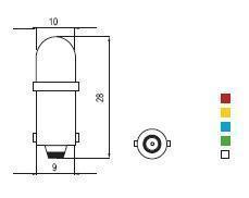 4x Ampoules T5 1X LED WIDE VIEW ROUGE 12V