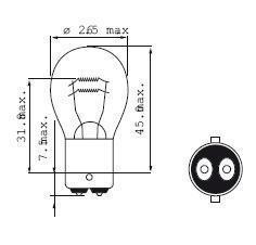 Ampoule BA15D 21W 12V 1210D