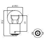 Ampoule BA15S 15W 12V 23X43