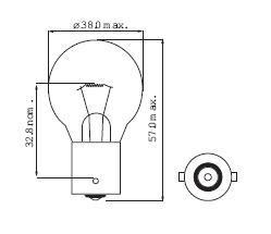Ampoule BA15S 25W 35X56 12V