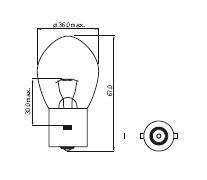 Ampoule BA20S 35W 12V JAUNE