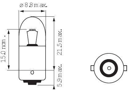 Ampoule BA9S T3W 3W 12V 8.5X23