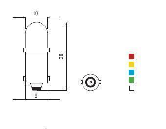 BA9S 4W 12V 8.5X28 BLUE Bulb