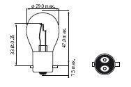 Ampoule BAX15d 25/25W 12V
