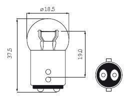 Ampoule BAY15d 21/5W 18x35mm 12V