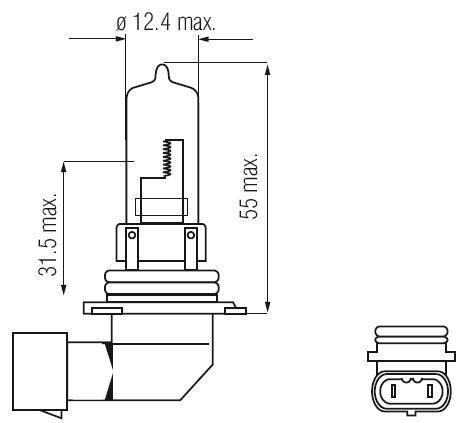 Ampoule HB3 9005 65W P20d 12V