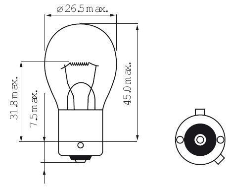 Ampoule PY21W BAU15S 21W 12V ORANGE