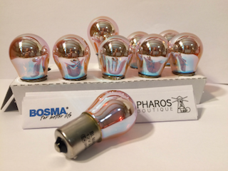 2x PY21W BAU15s SILVER VISION / CHROME DIADEM bulbs 12V