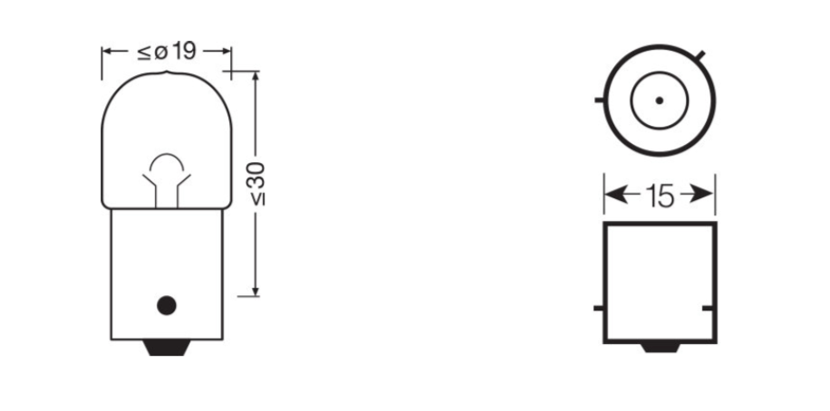 Bulb RY10W BAU15s 10W 12V AMBER