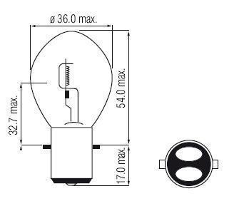 Ampoule S1 BA20d 25/25W 12V