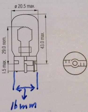 Ampoule W21W T20d W3X16d 12V 21W