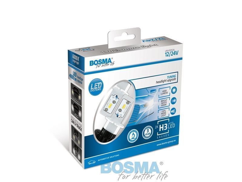PACK 2 H3 LED Lumileds 6000K Bulbs