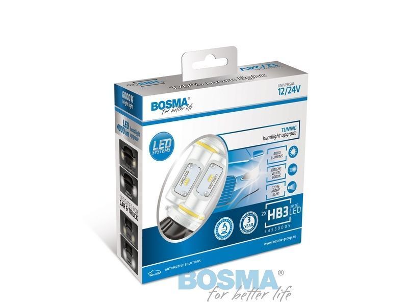 PACK 2 HB3 LED 9005 P20d 6000K Lumileds bulbs