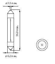 Ampoule Navette SV5.5 3W 6X36 12V