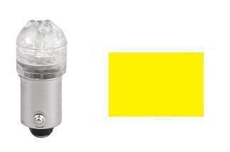 2x Ampoules BA9S 3X LED JAUNE 12V
