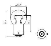 Bulb BA15s 15W 26x47 6V