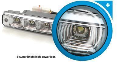 DRL 24V 5XHP LED SINGLE + INDICATOR KIT 190X54mm