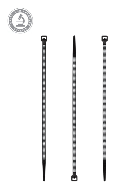 100x Colliers de serrage 4.8mm x 370mm en plastique BLANC
